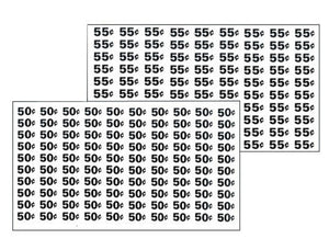 Automatic Products price labels sheet 50-55 cents (NEW)