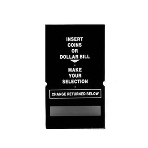 National Vendors 145 instruction insert for coins and bills