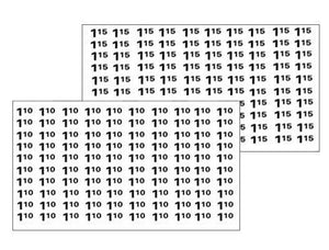 Automatic Products price labels sheet $1.10-$1.15