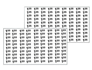 Automatic Products price labels sheet $1.20-$1.25