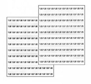 Dixie Narco Model 5591 price labels sheet 1.00-1.25 cents