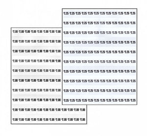 Dixie Narco Model 5591 price labels sheet 2.00-2.25 cents