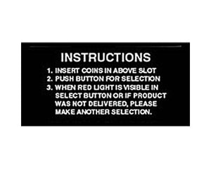 Dixie Narco Instruction Decal