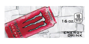 Monster Energy Rehab Ultra Red can on ice small size flavor strip