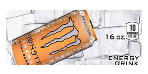 Monster Energy Ultra Sunrise can on ice small size 16 oz can flavor strip
