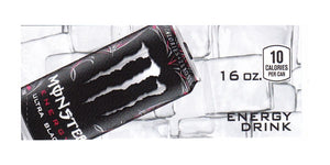 Monster Energy Ultra Black can on ice small size flavor strip