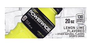 Powerade Lemon Lime small size 20 oz bottle flavor strip