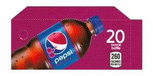 Wild Cherry Pepsi Cola small size 20oz bottle flavor strip