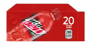 Mtn Dew Code Red small size 20oz bottle flavor strip